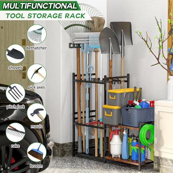 Garden Farm Shed Garage Tools Storage Rack Handles Organizer Holder 35 Slots AU