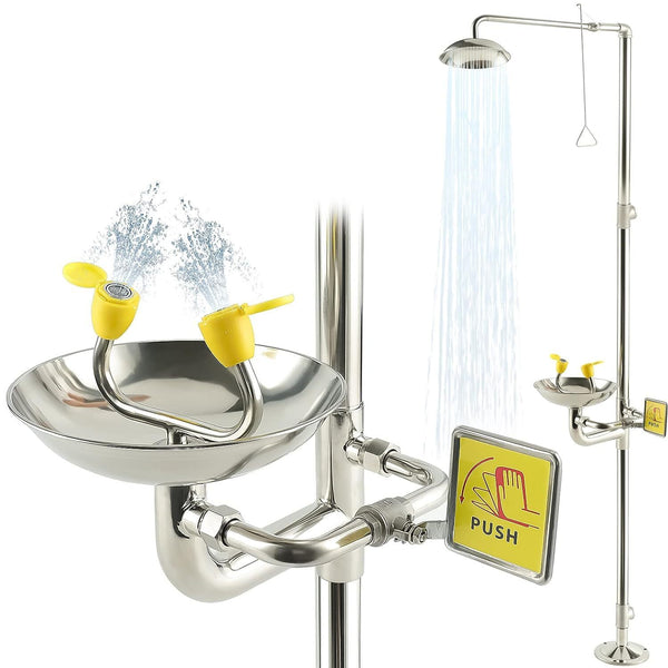 2 In 1 Emergency Eye Wash Shower Station Combination Washer Station First Aid