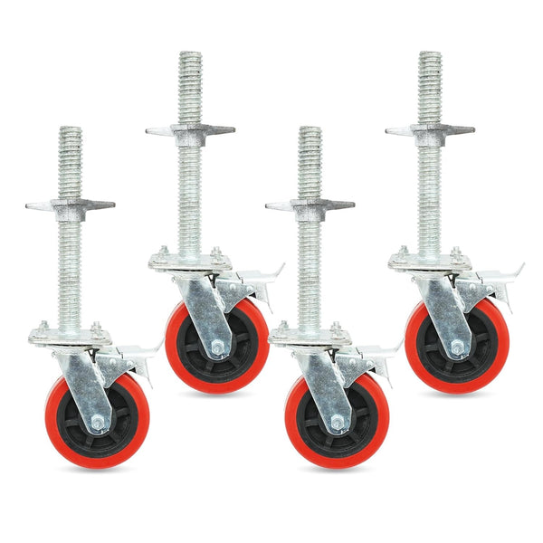 6 inch Rolling Scaffolding Wheels 4 Pack Scaffolding Caster Wheels with Brake AU