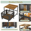 Mini Bar Fridge Beverage Cooler Drinks Refrigerator Stand with Drawer Cart Home