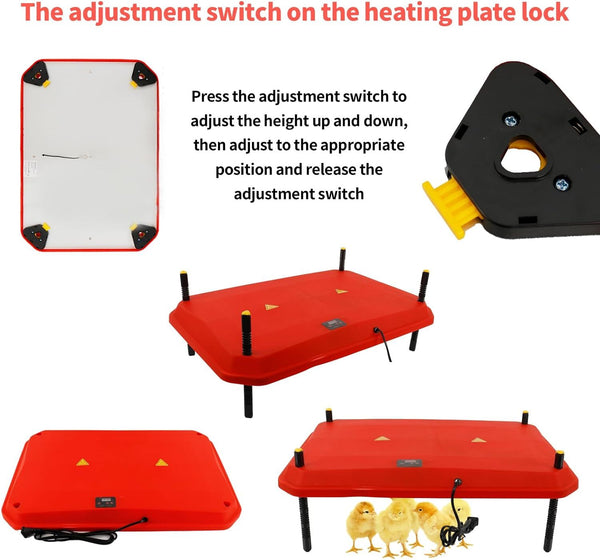 LARGE 66W Chick Brooder Heating Plate Adjust Poultry Warmer Chicken Coop Brooder