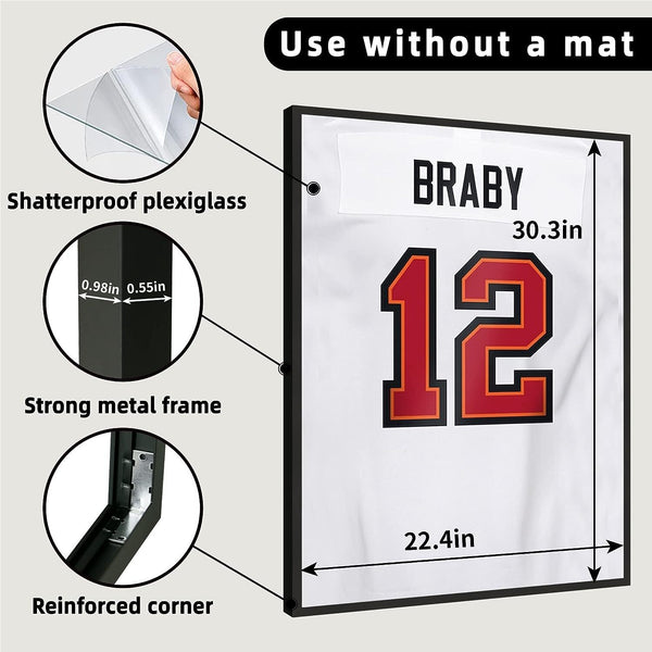DIY Boxed Sports Jersey Frame Kit 98% UV Protection for AFL/NRL/Soccer Jerseys