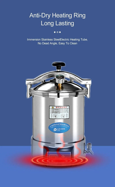 24L Autoclave High Pressure Steam Sterilizer with Timer And LCD Digital Display