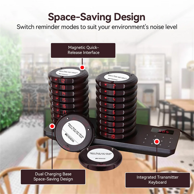 Restaurant Pager Wireless Calling System Vibrator Paging Device Bell Cafe Beeper
