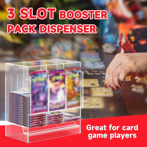 3 Slot Booster Pack Dispenser Card Storage Acrylic Booster Box for Trading Card