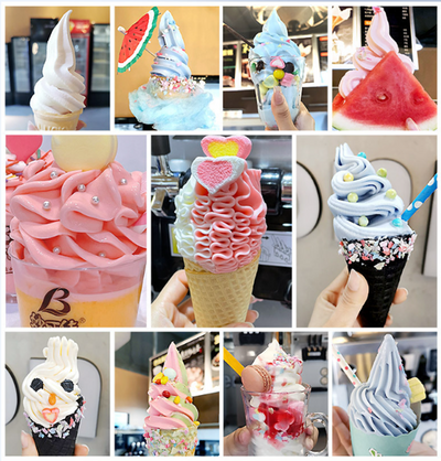 Countertop Soft Serve Commercial Ice Cream Machine 2300W 3 Flavors Machine