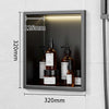 Stainless Steel Shower Niche 320x320mm Singel Shelf Wall-inserted Niche w/ Light