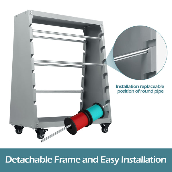 Spool Rack Trolley Wire Cable Stand Electrical Wire Holder Conduit Storage Cart