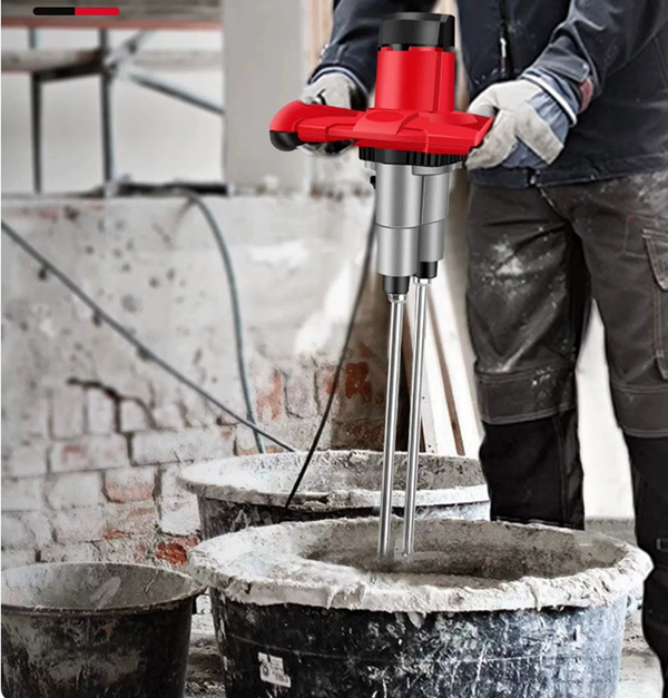 6 Speed Electric Cement Mixer Paint Concrete Mortar Mixing Drill Double Paddle