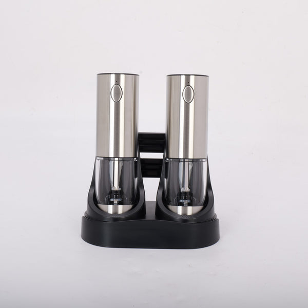 2pcs Electric Salt And Pepper Grinder Set Rechargeable Auto Mill w/Charging Base