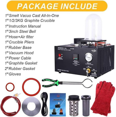 3IN1 Vacuum Investing Casting Machine Melting Furnace Jewelry Lost Wax Casting