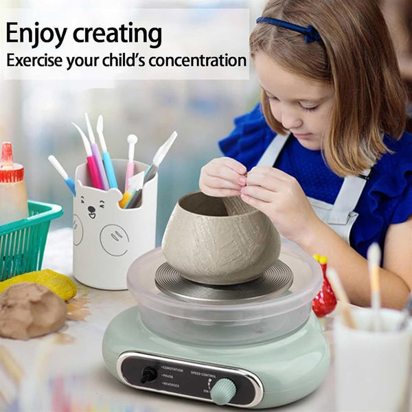 Electric Pottery Wheel Machine Ceramic Work Clay Craft Foot Pedal Control DIY