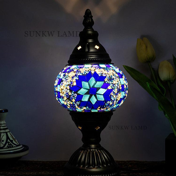 Handmade Mosaic Lamp Moroccan Glass Beside Lamp Table Desk Lamp Home Decoration