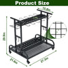 Garden Tool Storage Cart with Wheels Heavy Duty Garage Tool Storage Rack AU