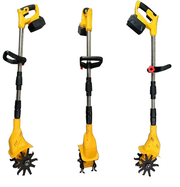Cordless Cultivator Tiller Rotary Hoe Mini Electric Rototiller w/ 2 Battery