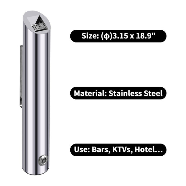 Wall Mounted Ashtray Stainless Steel Commercial 1.8L Outdoor Cylinder Ash Bin AU