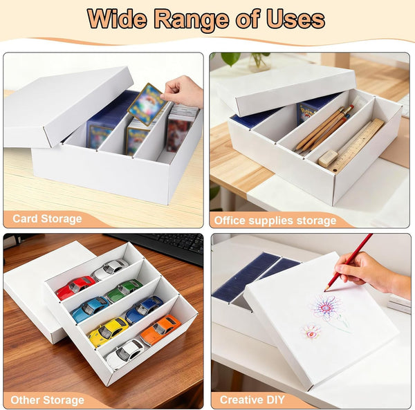2x 3200ct Trading Card Storage Box Cardboard Hold Up to 3200 Count Card With Lid