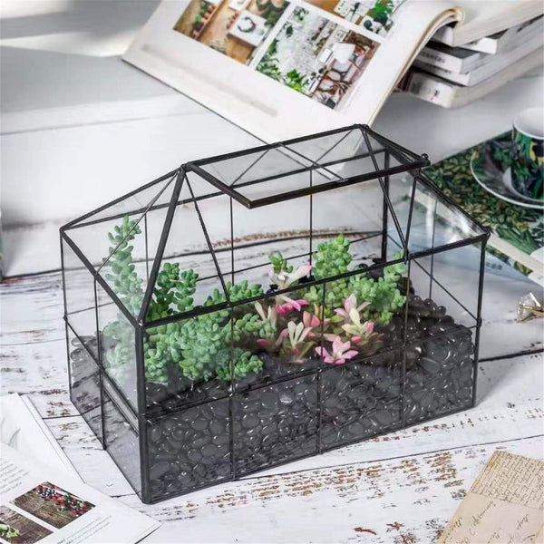 Glass Terrarium House Planter – Succulent Plant Glass Greenhouse with Lid AU
