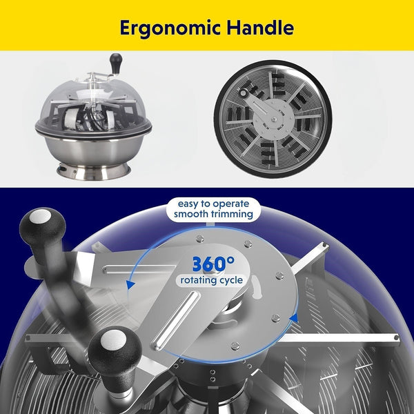 Automatic Bud Leaf Bowl Trimmer 16/24' Electric Twisted Spin Cut Stainless Steel