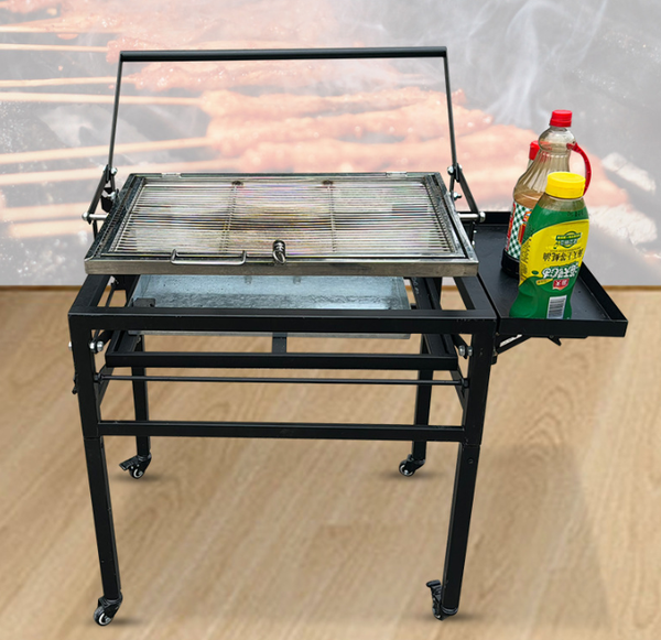Portable Flipping Charcoal Grill 360° Rotating Charcoal BBQ Backyard Camping AU