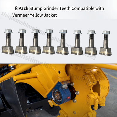 8 PCS Stump Grinder Teeth Fit Vermeer Yellow Jacket Replacement Accessories