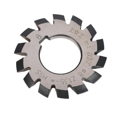 8Pcs Gear Milling Cutters with 20° Pressure Angle for Metric Module M1-M8 Gears