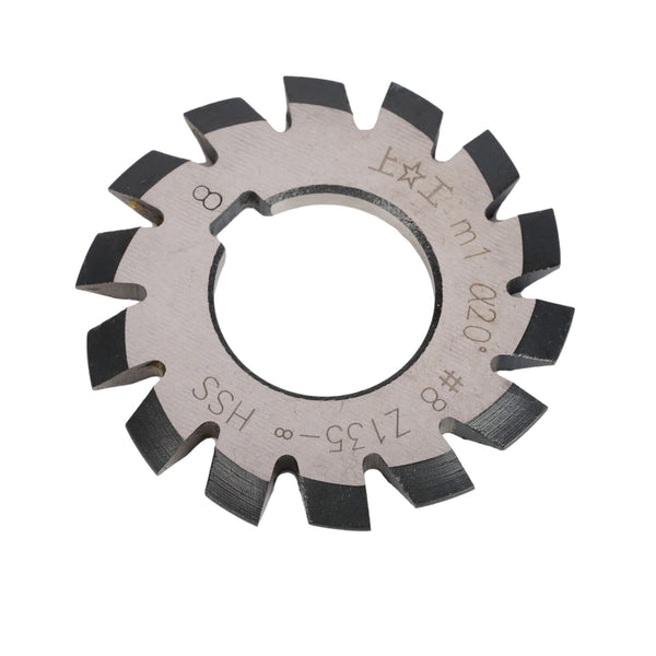8Pcs Gear Milling Cutters with 20° Pressure Angle for Metric Module M1-M8 Gears