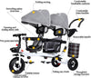 Twins Stroller Pram Tricycle Baby Double Seat Tandem Kids Toddler Ride-On Toy