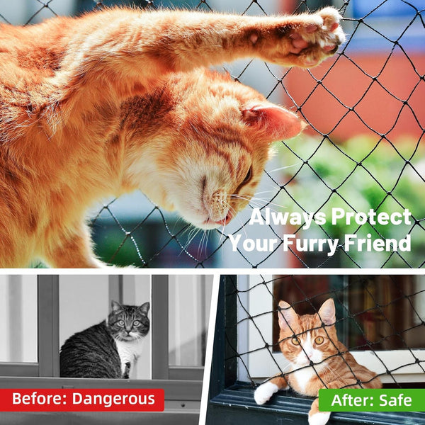 3*10M Cat Enclosure Netting Low Visibility Garden Balcony Pet Net Bite-Resistant