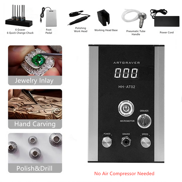 Jewelry Pneumatic Engraving Machine 35000RPM Hand Micro Engraver Graver Crafting