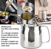 2L Stainless Steel Oil Filter Pot Deep Fryer Pot Oil Tank Kettle for Oil Storage