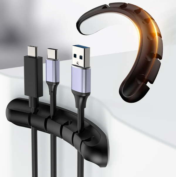 USB Charge Cable Holder Desk Cable Clips Organizer Cord Management Tidy