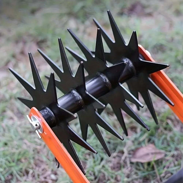 2in1Rotary Cultivator Garden Rotary Tiller Adjustable Stainless Steel Poles Hand