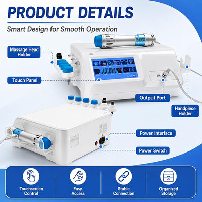 Shockwave Therapy Machine ESWT Shock Wave Therapy Device with 10 Heads&12 Modes