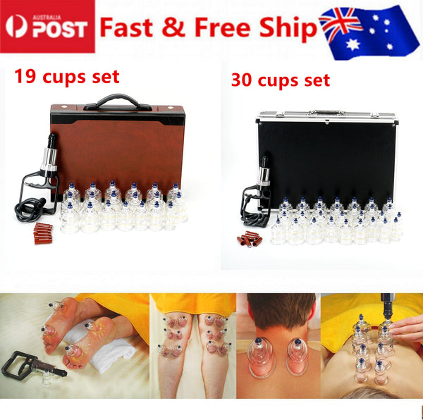 19/30 Cups Vacuum Cupping Set Massage Kit Acupuncture Suction Massager Pain Reli