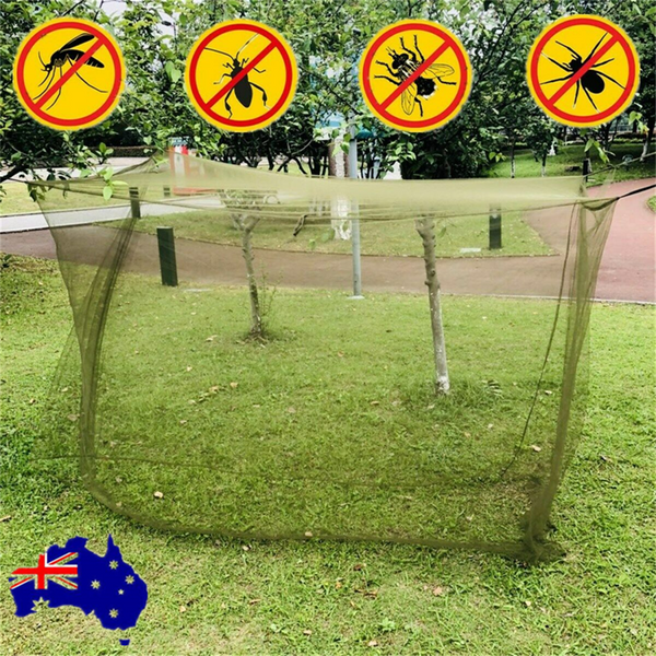 Camping Mosquito Net Portable Summer Mesh Tent Army Green 200x90x180cm