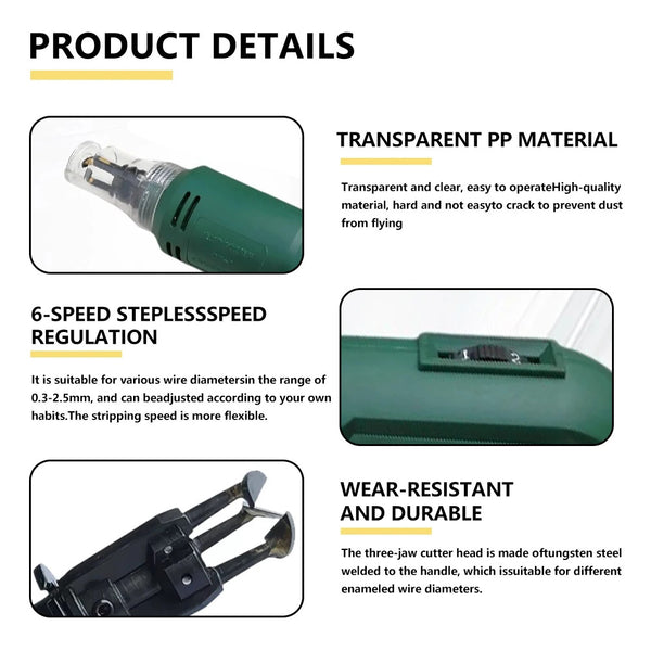 Handheld Magnet Wire Stripping Machine Wire Stripper Cutter Wire Paint Scraper