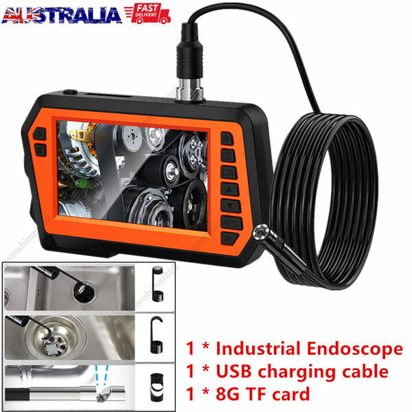 4.3" Dual Lens Endoscope 8mm Borescope HD 1080P Inspection Camera 10m Cable AU