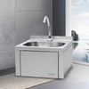 Wall-mounted Washbasin Knee Operated Sink Handbasin Single Bowl Sink With Faucet