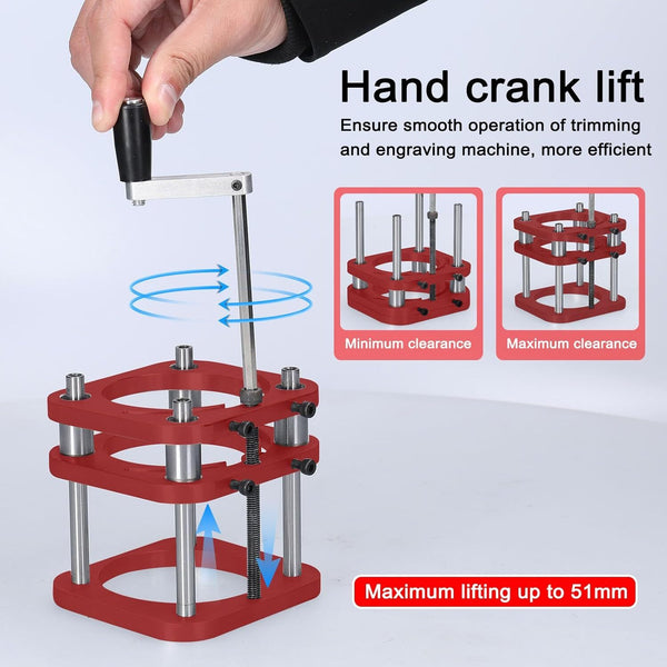 Aluminum Alloy Router Lift Table Router Lifts Base for 64-66mm Diameter Motors