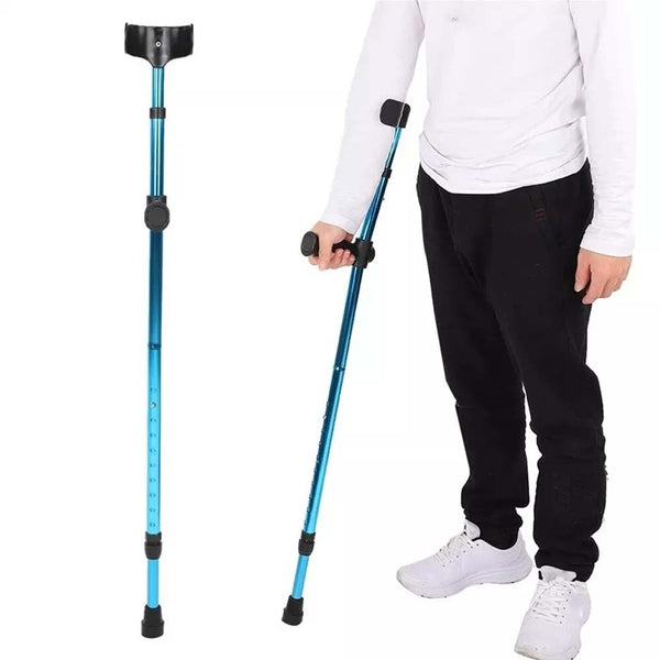 Adjustable Forearm Elbow Crutch Foldable Stick Aluminum Alloy for 140-185cm