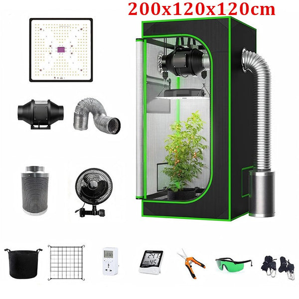 Grow Tent Complete Kit 100W LED Grow Light + Carbon Filter Combo Growbox