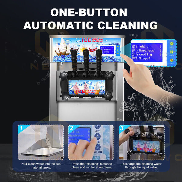 Commercial Soft Serve Ice Cream Machine Electric Soft Ice Cream Maker Benchtop
