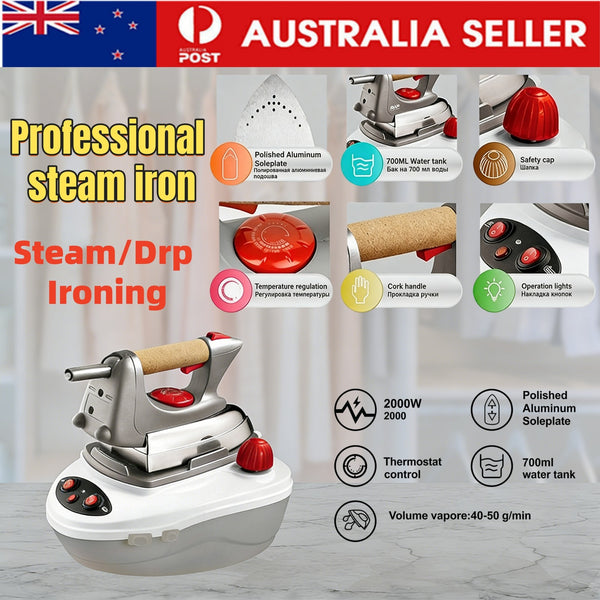 2000W Steam Iron Two modes Anti Drip 700ml Water Tank for Factory Clothing Shop