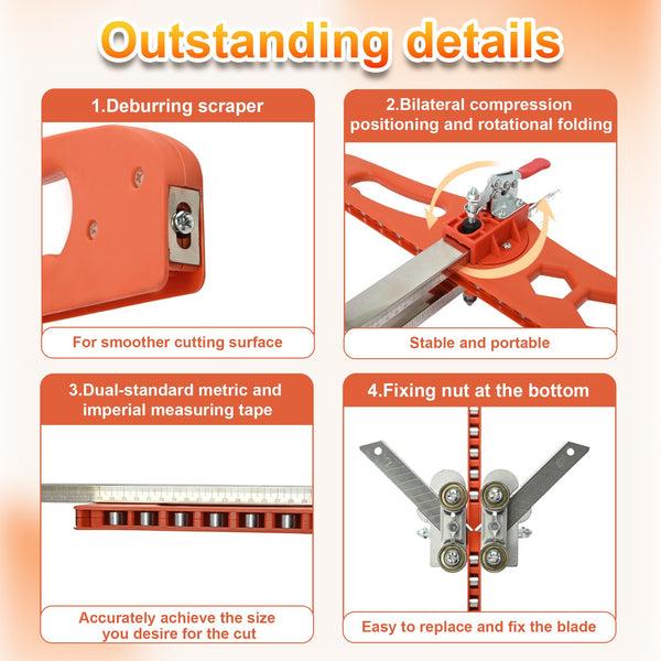 Foldable Drywall Cutter Drywall Cutting Tool Dual-Scale Gypsum Board Cutter