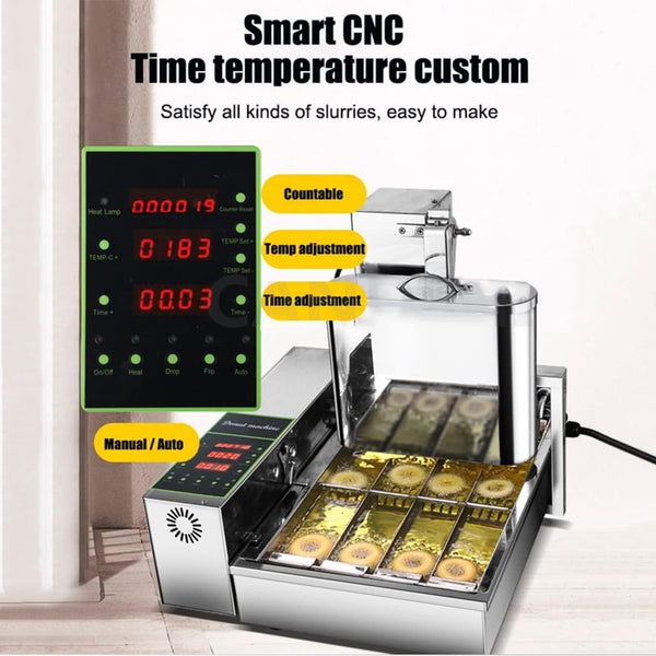 Commercial Automatic Donut Making Machine 5.5L Hopper Donut Maker 4 Row 1800p/h