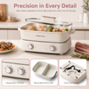 Electric Hot Pot Dual Sided with Divider Detachable Nonstick Shabu Hotpot Cooker