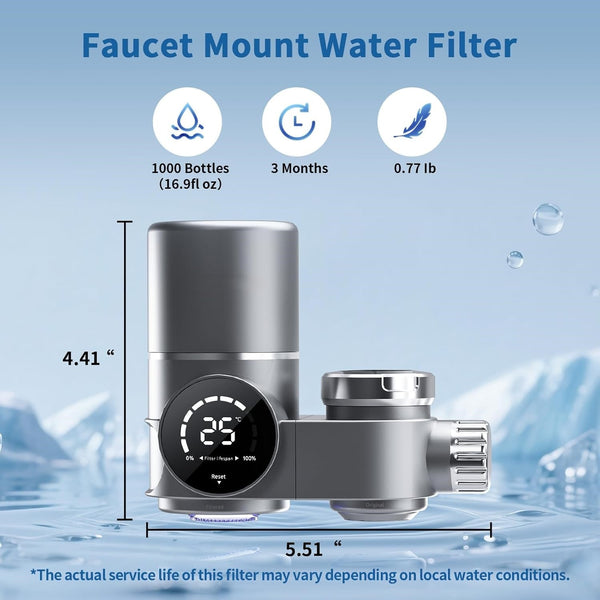 Tap Water Filter Kitchen Water  Purifier Filtration System with 2 Cartridges