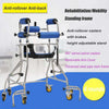 Mobility Walking Aid Walker Frame w/6 Wheels&Seat For Handicapped Rehabilitation