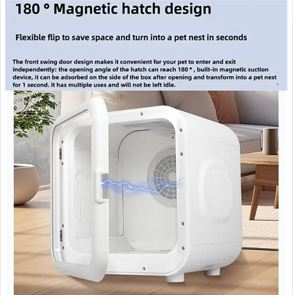 68L Pet Hair Dryer Box Automatic Smart Cat Dog Hair Dryer Grooming 360° Heater